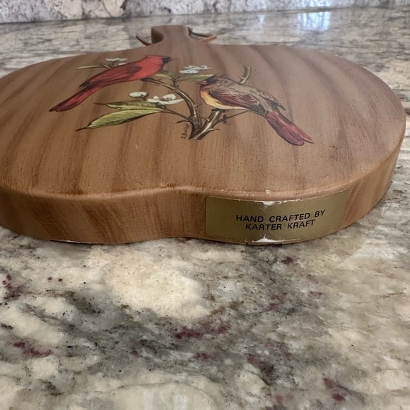 Vintage Formica Cardinal Bird Cutting Board Wall Hanging Decor - Picture 3 of 5